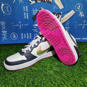 NEW Nike Court Borough 2 SE Low Summit White Pink Prime Black Size 5Y Womens 6.5